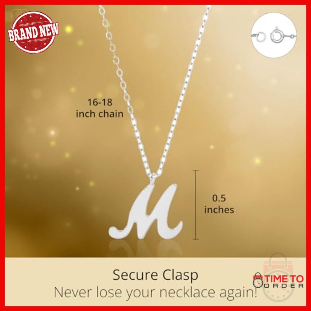 10k Solid Gold Dainty Script Initial Extendable P… - image 3